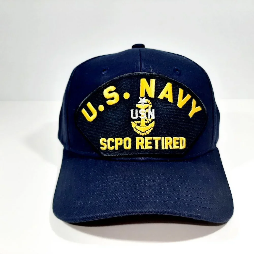 U.S. Navy SCPO Retired Patch Hat Baseball Cap Adju